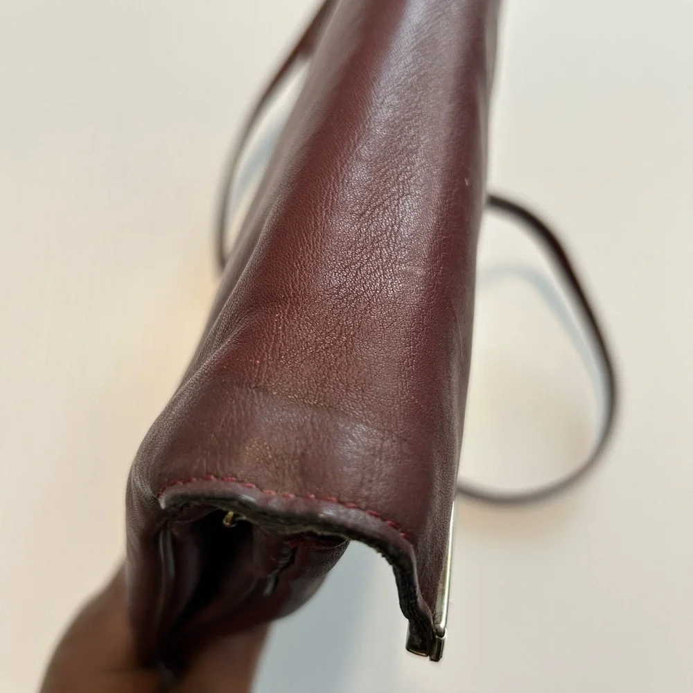 Etienne Aigner Vintage Burgundy Monogram Purse With Strap - Picture 11 of 12